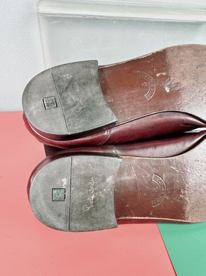 รองเท้าหนังแท้ Pierre Cardin Sz.12us46eu30cm Made in Spain สีเชอร์รี่ พื้นหนัง สภาพสวยมาก ไม่ขาดซ่อม ใส่ทำงานออกงานดี รูปที่ 5