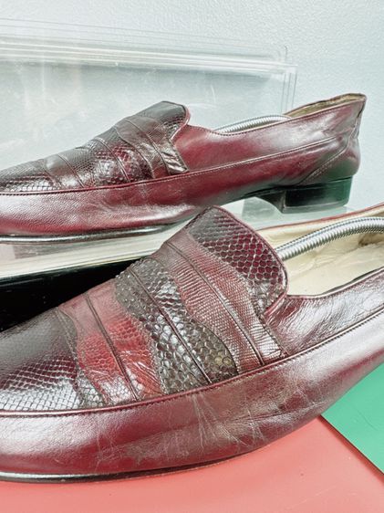 รองเท้าหนังแท้ Pierre Cardin Sz.12us46eu30cm Made in Spain สีเชอร์รี่ พื้นหนัง สภาพสวยมาก ไม่ขาดซ่อม ใส่ทำงานออกงานดี รูปที่ 10