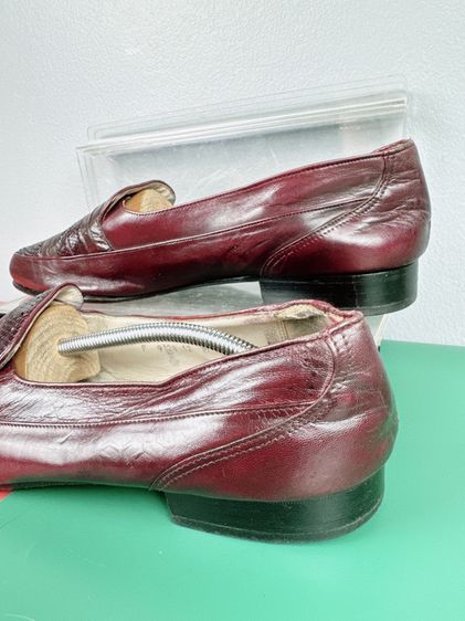 รองเท้าหนังแท้ Pierre Cardin Sz.12us46eu30cm Made in Spain สีเชอร์รี่ พื้นหนัง สภาพสวยมาก ไม่ขาดซ่อม ใส่ทำงานออกงานดี รูปที่ 9