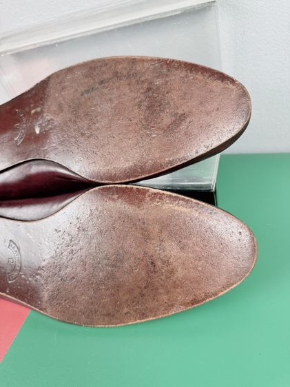 รองเท้าหนังแท้ Pierre Cardin Sz.12us46eu30cm Made in Spain สีเชอร์รี่ พื้นหนัง สภาพสวยมาก ไม่ขาดซ่อม ใส่ทำงานออกงานดี รูปที่ 6