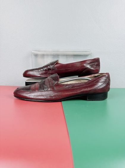 รองเท้าหนังแท้ Pierre Cardin Sz.12us46eu30cm Made in Spain สีเชอร์รี่ พื้นหนัง สภาพสวยมาก ไม่ขาดซ่อม ใส่ทำงานออกงานดี รูปที่ 8
