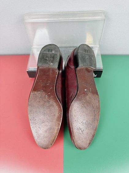 รองเท้าหนังแท้ Pierre Cardin Sz.12us46eu30cm Made in Spain สีเชอร์รี่ พื้นหนัง สภาพสวยมาก ไม่ขาดซ่อม ใส่ทำงานออกงานดี รูปที่ 3
