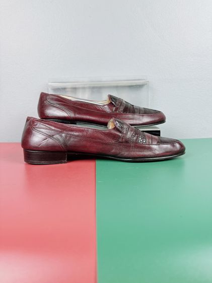 รองเท้าหนังแท้ Pierre Cardin Sz.12us46eu30cm Made in Spain สีเชอร์รี่ พื้นหนัง สภาพสวยมาก ไม่ขาดซ่อม ใส่ทำงานออกงานดี รูปที่ 7