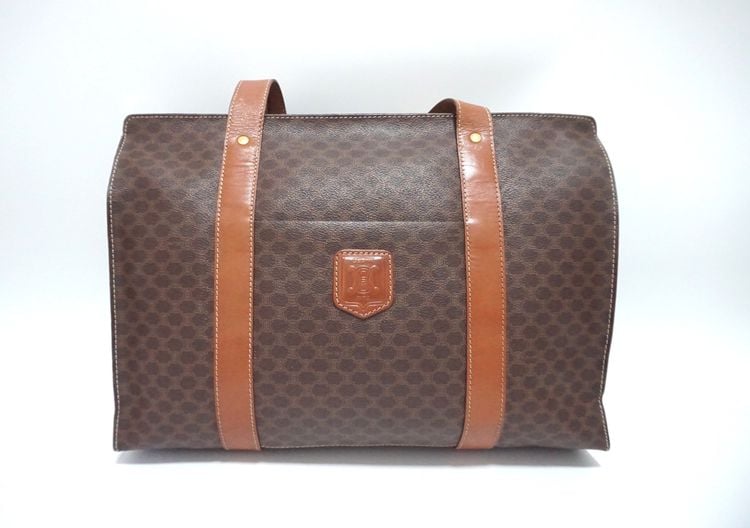 กระเป๋าซีลินสะพายขั้นไหล่   Vintage CELINE Macadam pattern shoulder bag  🎀 รับประกันงานแท้ รูปที่ 2
