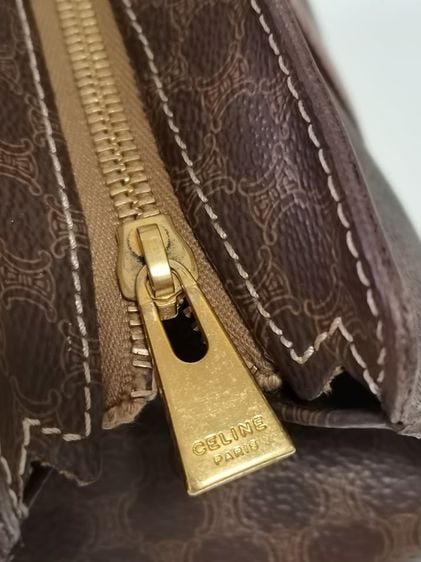 กระเป๋าซีลินสะพายขั้นไหล่   Vintage CELINE Macadam pattern shoulder bag  🎀 รับประกันงานแท้ รูปที่ 14