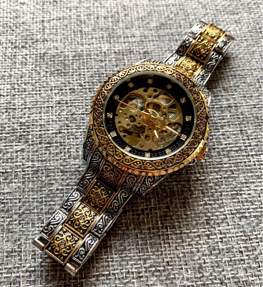 Automatic Vintage Watch นาฬิกาออโต้ หน้าปัดแกะสลักลายพิเศษ  รูปที่ 4
