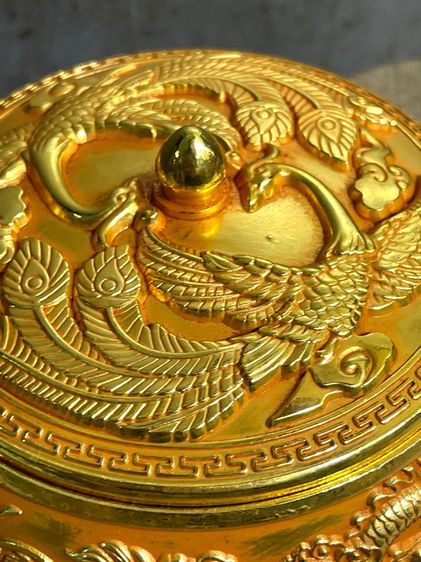 โถ ฝากะไหล่ทอง ลายนกฟีนิกซ์ มังกรA14 รูปที่ 11