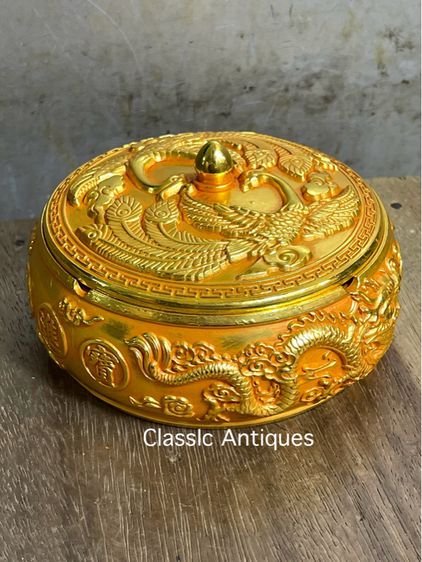 โถ ฝากะไหล่ทอง ลายนกฟีนิกซ์ มังกรA14 รูปที่ 9