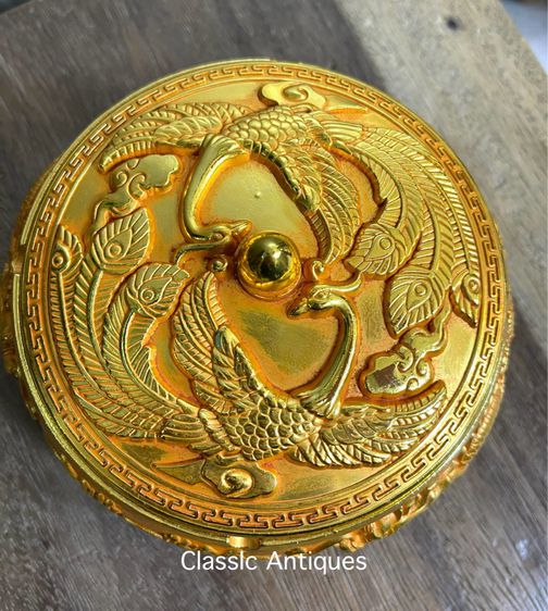 โถ ฝากะไหล่ทอง ลายนกฟีนิกซ์ มังกรA14 รูปที่ 4