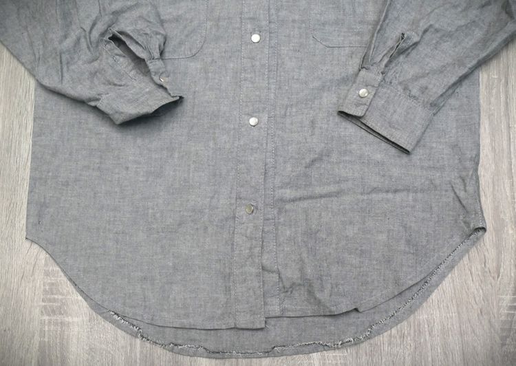 Gray black long sleeve western shirt paris blue made in australia รูปที่ 4