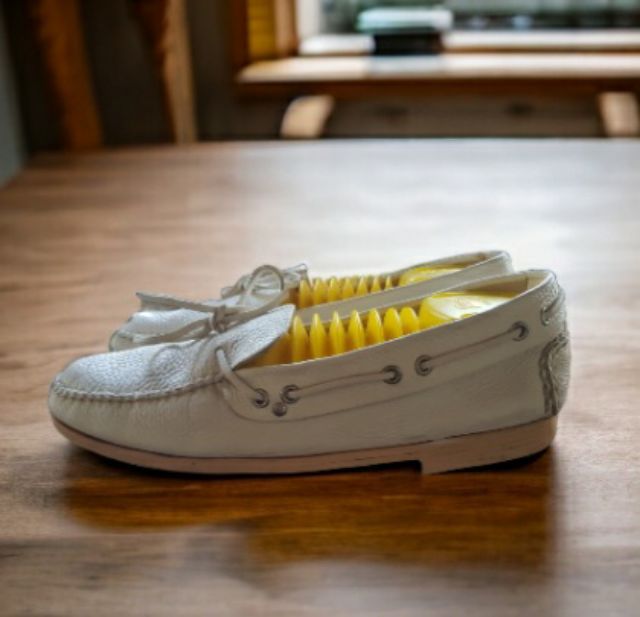 รองเท้าแบบสวมและโลฟเฟอร์ หนังแท้ UK 9 | EU 43 1/3 | US 9.5 ขาว White Miserocchi Leather Driving Shoes