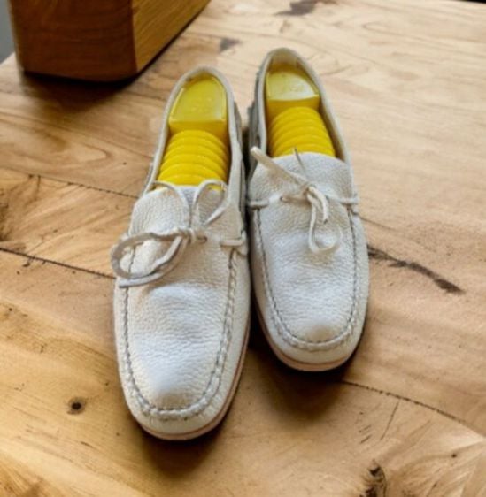 อื่นๆ รองเท้าแบบสวมและโลฟเฟอร์ หนังแท้ UK 9 | EU 43 1/3 | US 9.5 ขาว White Miserocchi Leather Driving Shoes