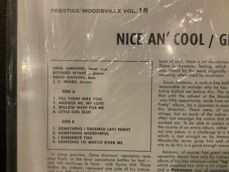 ขายแผ่นเสียงแจ๊สเป่าหวานๆ Gene Ammons Nice An Cool Analogue Production Limited numbered Edition USA Ballad Jazz LP ส่งฟรี รูปที่ 4