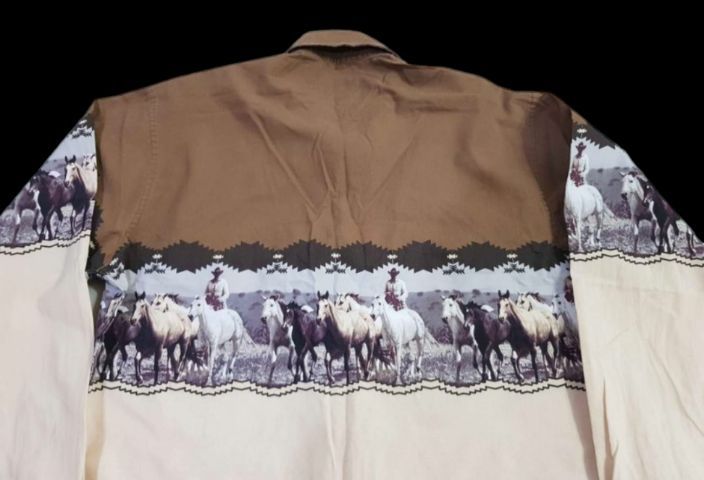 Vtg.Panhandle Slim Pearl Snap Western Shirt  รูปที่ 4