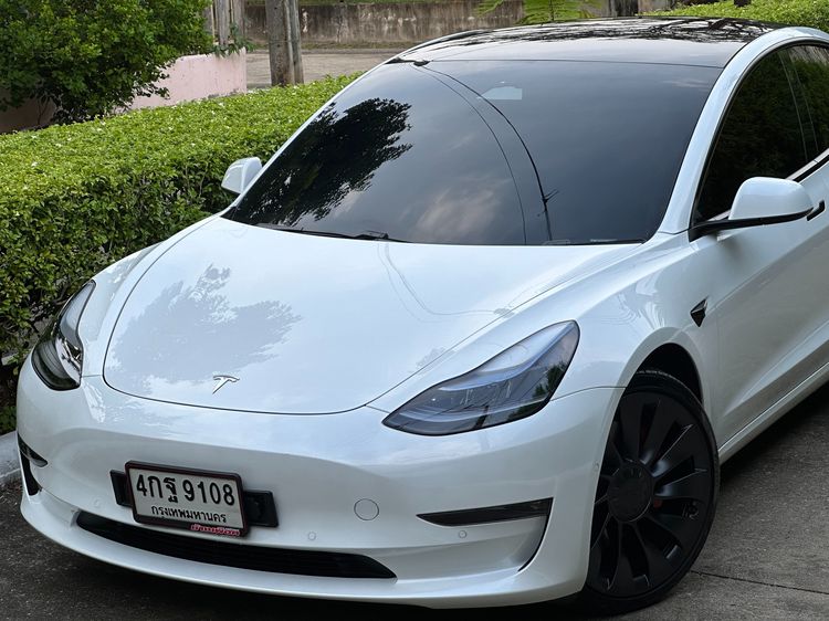 Tesla Model-3 2022 Performance 4WD Sedan ไฟฟ้า ไม่ติดแก๊ส เกียร์อัตโนมัติ ขาว รูปที่ 3