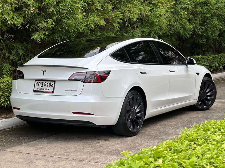 Tesla Model-3 2022 Performance 4WD Sedan ไฟฟ้า ไม่ติดแก๊ส เกียร์อัตโนมัติ ขาว รูปที่ 2