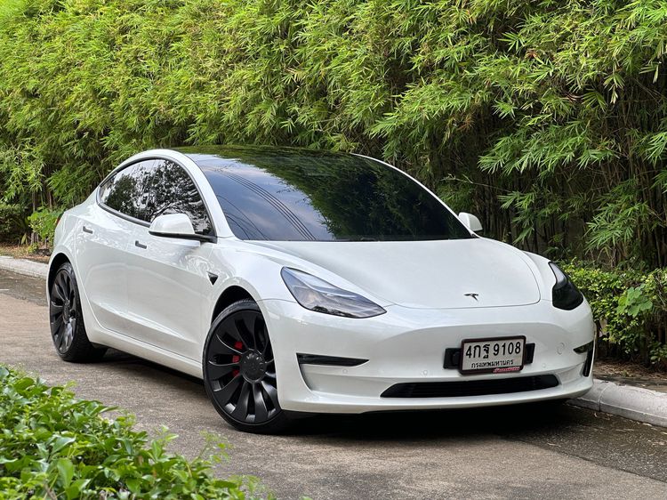 Tesla Model-3 2022 Performance 4WD Sedan ไฟฟ้า ไม่ติดแก๊ส เกียร์อัตโนมัติ ขาว รูปที่ 1