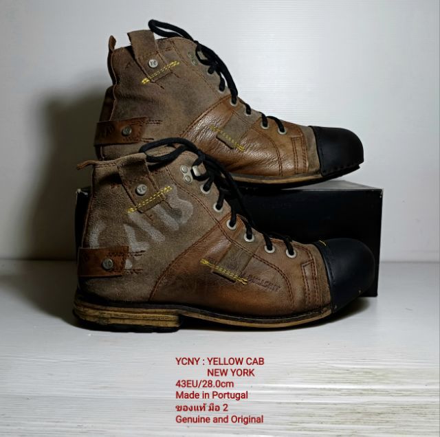 🥾 YCNY YELLOW CAB NEW YORK Boots 43EU(28.0cm) Original Made in Portugal ของแท้ มือ 2 สภาพใกล้เคียงของใหม่, รองเท้าบูท YELLOW CAB งดงามมาก รูปที่ 12