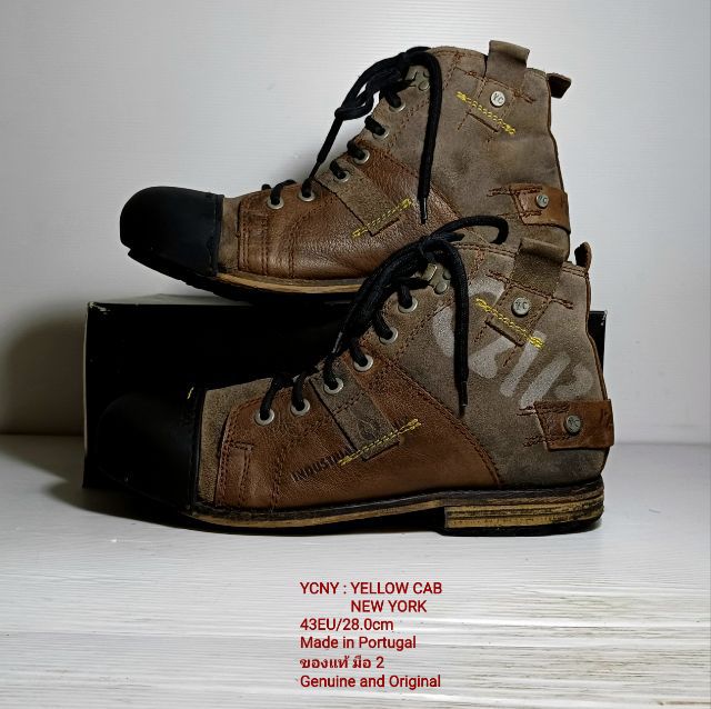 🥾 YCNY YELLOW CAB NEW YORK Boots 43EU(28.0cm) Original Made in Portugal ของแท้ มือ 2 สภาพใกล้เคียงของใหม่, รองเท้าบูท YELLOW CAB งดงามมาก รูปที่ 13