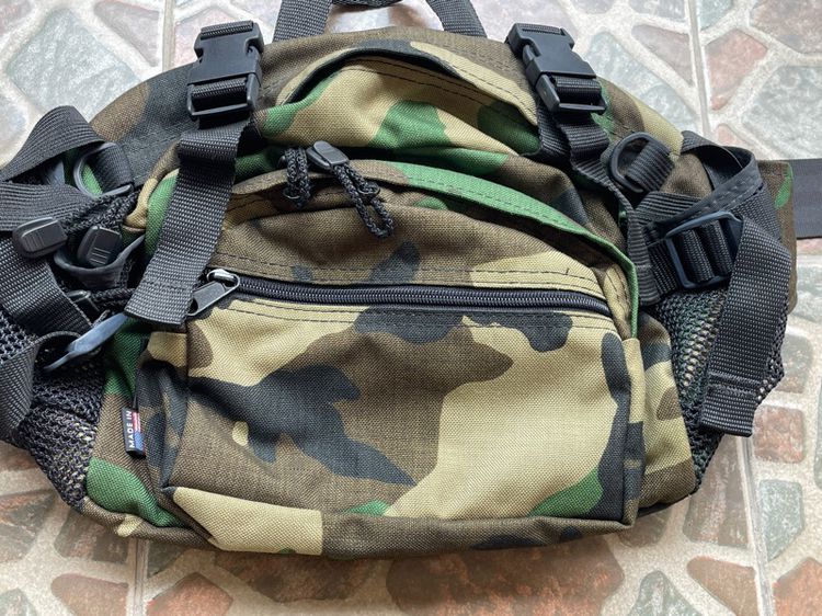 กระเป๋าคาดเอวลายพรางทหารของอเมริกา Military Waist Bag BBC Camouflage Woodland Made In Usa รูปที่ 7