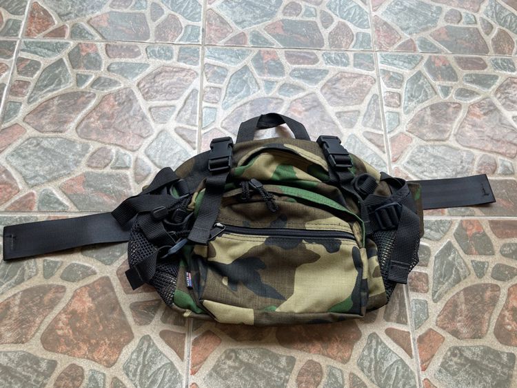 กระเป๋าคาดเอวลายพรางทหารของอเมริกา Military Waist Bag BBC Camouflage Woodland Made In Usa รูปที่ 8