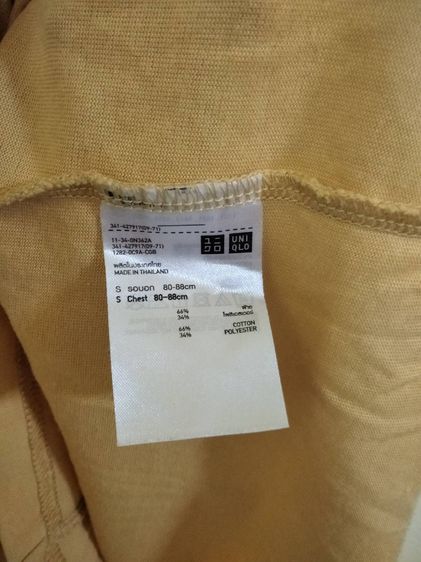 เสื้อยืด uniqlo สีเหลือง ของแท้ รอบอก 36 ยาว 24.5 สภาพดีไม่มีขาด รูปที่ 3