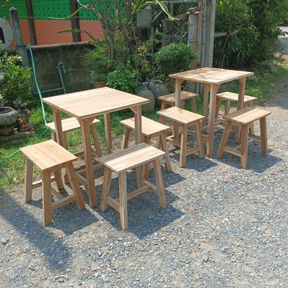 ชุดโต๊ะเก้าอี้จิบกาแฟไม้สักแท้จากโรงงานราคาชุดละ2700บาท รูปที่ 9
