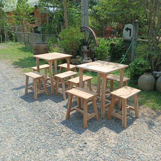 ชุดโต๊ะเก้าอี้จิบกาแฟไม้สักแท้จากโรงงานราคาชุดละ2700บาท