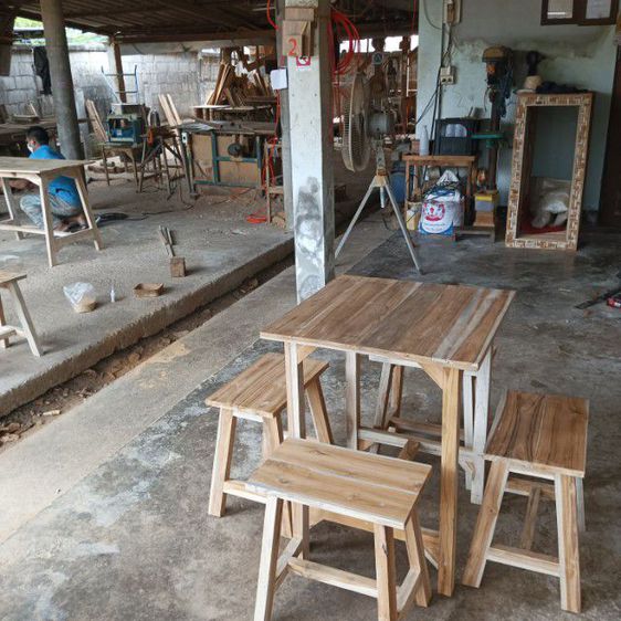 ชุดโต๊ะเก้าอี้จิบกาแฟไม้สักแท้จากโรงงานราคาชุดละ2700บาท รูปที่ 8