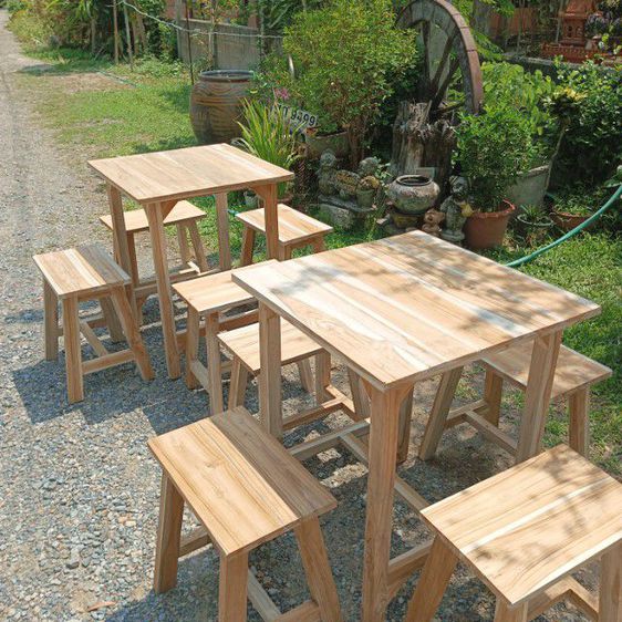ชุดโต๊ะอี้เก้าอี้กาแฟไม้สักแท้จากโรงงานราคาชุดละ2890บาท รูปที่ 2
