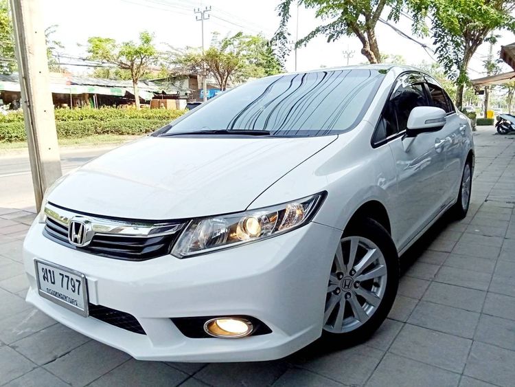 Honda Civic 2013 1.8 E i-VTEC Sedan เบนซิน ไม่ติดแก๊ส เกียร์อัตโนมัติ ขาว รูปที่ 1