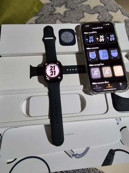 Apple Watch S7 41MM GPSสีดำมือ2สภาพสวยดีครบกล่องรับเทินรับบัตรเครดิตด้วยจ้า รูปที่ 2