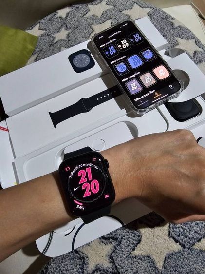Apple Watch S7 41MM GPSสีดำมือ2สภาพสวยดีครบกล่องรับเทินรับบัตรเครดิตด้วยจ้า รูปที่ 5