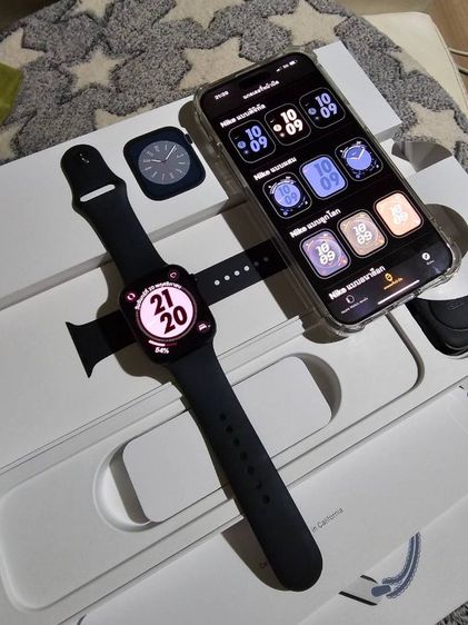 Apple Watch S7 41MM GPSสีดำมือ2สภาพสวยดีครบกล่องรับเทินรับบัตรเครดิตด้วยจ้า รูปที่ 11