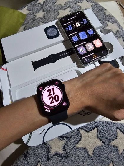 Apple Watch S7 41MM GPSสีดำมือ2สภาพสวยดีครบกล่องรับเทินรับบัตรเครดิตด้วยจ้า รูปที่ 4