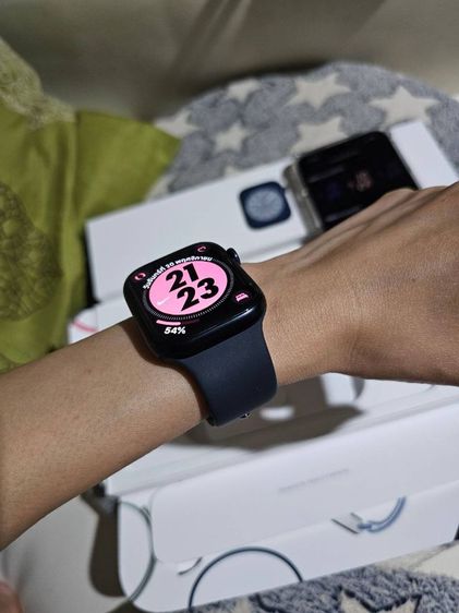 Apple Watch S7 41MM GPSสีดำมือ2สภาพสวยดีครบกล่องรับเทินรับบัตรเครดิตด้วยจ้า รูปที่ 10