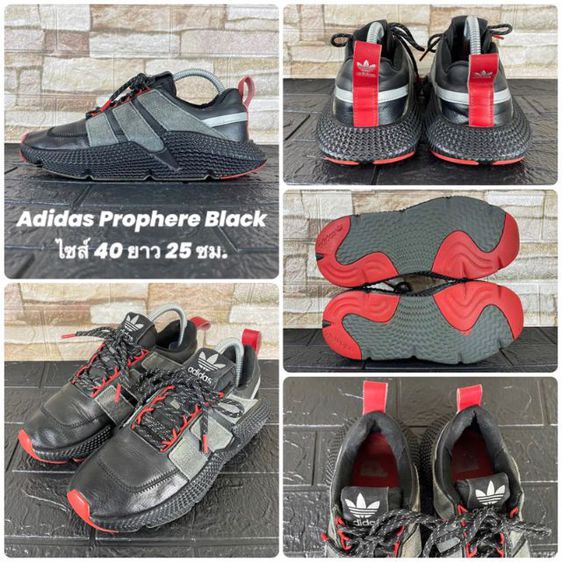 Adidas รองเท้าผ้าใบ หนังสังเคราะห์ UK 6.5 | EU 40 | US 7 ดำ รองเท้า