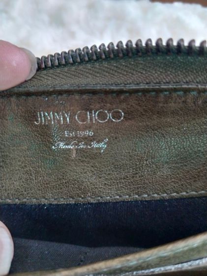 กระเป๋าสตางค์หนังแท้สีน้ำตาล Jimmy choo รูปที่ 8
