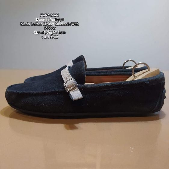 ZARA MAN
Made in Portugal
Men's leather Driving Moccasin With Ribbon
Size 41ยาว26(26.5)cm
 รูปที่ 1
