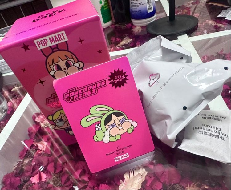โมเดล (พร้อมส่ง) POPMART CRYBABY x Powerpuff Girls Series ฟิกเกอร์ กระต่ายเขียว Buttercup bunny 🐰บัตเตอร์คัพ