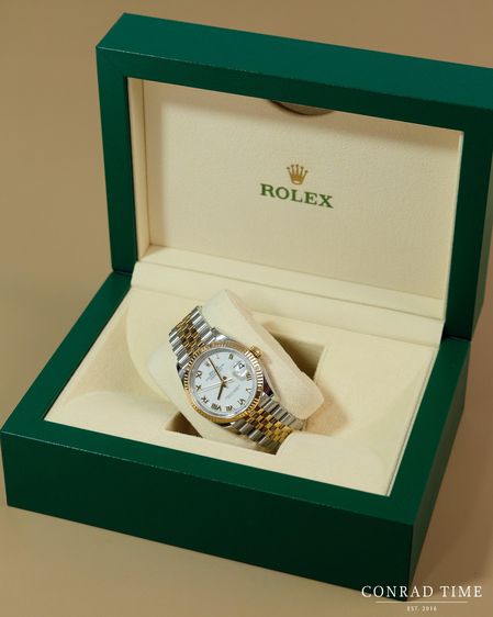 Rolex Datejust 126233 White Roman Dial Fluted Bezel Two-Tone Jubilee 2021 36mm. รูปที่ 13