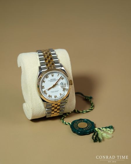 Rolex Datejust 126233 White Roman Dial Fluted Bezel Two-Tone Jubilee 2021 36mm. รูปที่ 12