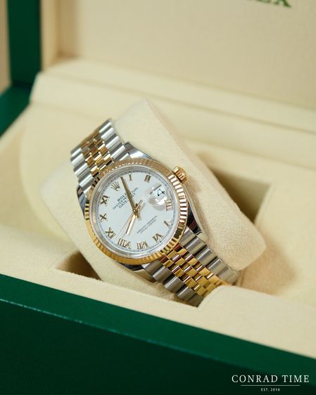 Rolex Datejust 126233 White Roman Dial Fluted Bezel Two-Tone Jubilee 2021 36mm. รูปที่ 1