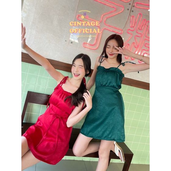 เดรสสายเดี่ยวผูกไหล่ พร้อมสายคาดหัว รูปที่ 5