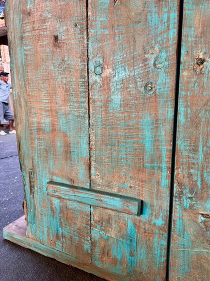 ประตูไม้สีฟ้าวินเทจแกะสลักลายอังกฤษ รูปที่ 15