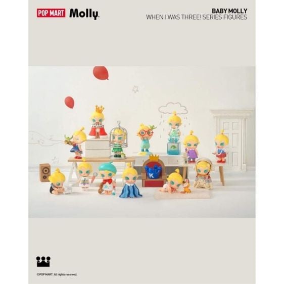 (พร้อมส่ง)POP MART Baby Molly When I Was Three Series 2024 ยกบล็อค รูปที่ 1