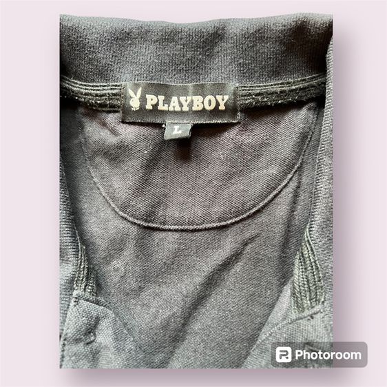 เสื้อเชิ้ตแขนสั้น ยี่ห้อ Playboy แท้ สีดำ size L รูปที่ 2