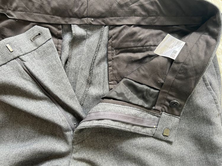 กางเกงขายาว Uniqlo สีเทา รูปที่ 3