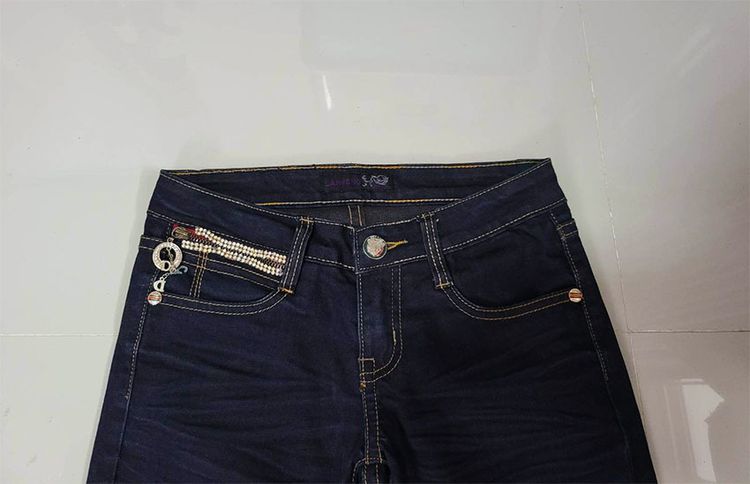 กางเกงยีนส์ LANFENG Jeans สียีนส์เข้ม รูปที่ 2