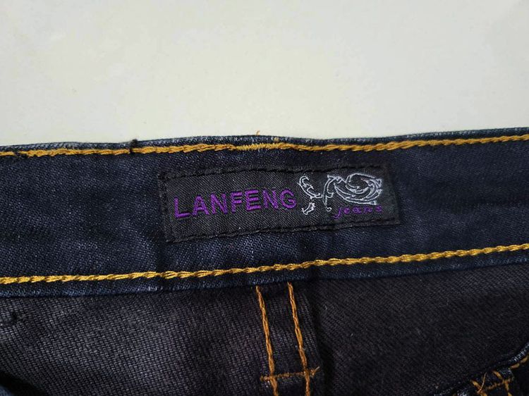 กางเกงยีนส์ LANFENG Jeans สียีนส์เข้ม รูปที่ 4